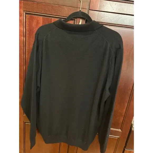 Jos A Bank Signature Collection Black 100% Merino Wool Long Sleeve Size XL - Picture 2 of 3